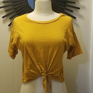 Mustard Tie Crop Top